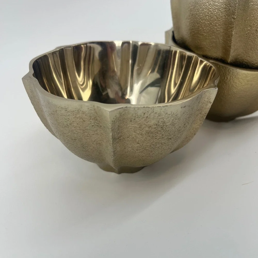 Anthropologie‎ Cava Cereal Bowl Gold Metallic Bowls Set of 4 Online Exclusive